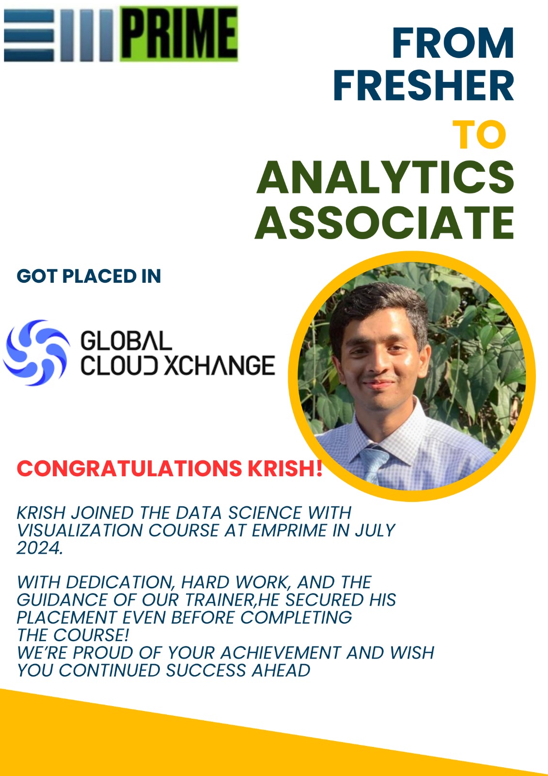Krish – Analytics Associate success story